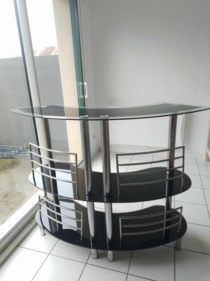 Meuble bar noir et inox 80 Arras (62)