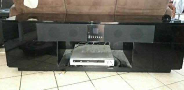 Meuble tv noir laqu� 15 Colombelles (14)