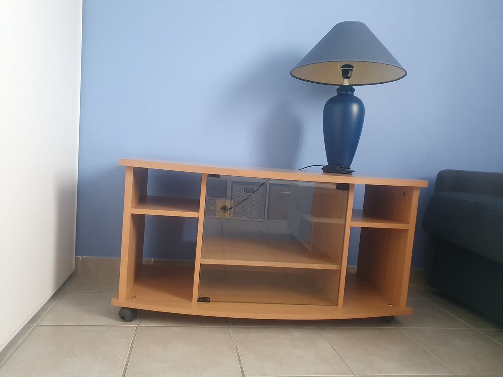 Meuble TV en pin et porte vitr�e 20 Fuveau (13)