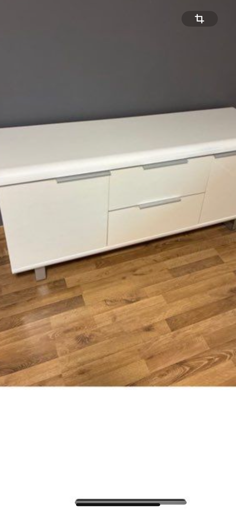 Meuble bas � portes laqu� blanc Fly 100 Esvres (37)