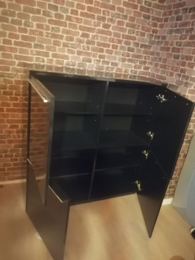 Meuble de rangement noir laqu� 100 Issoudun (36)