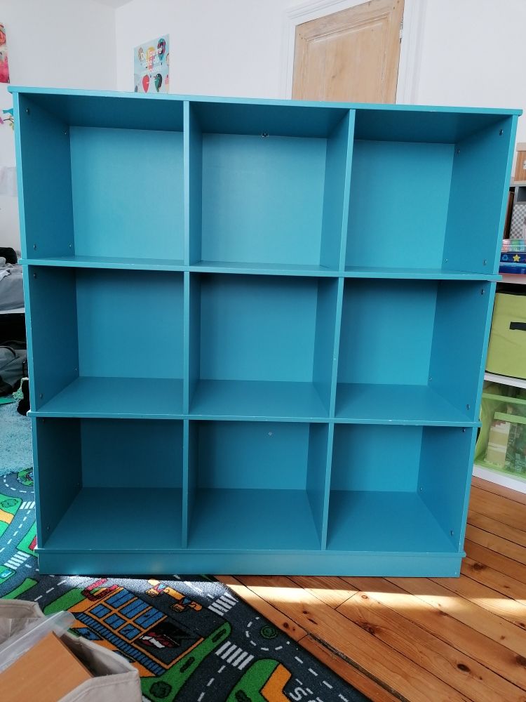 Meuble rangement Verbaudet bleu 9 cases / �tag�re 50 Cr�py-en-Valois (60)