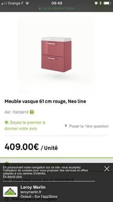 meuble salle de bain neuf 200 Beauchamp (95)