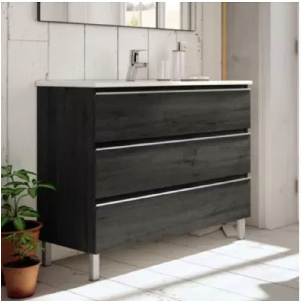 Meuble de salle de bain 70cm simple vasque - 3 tiroirs - san 350 Paris 2 (75)