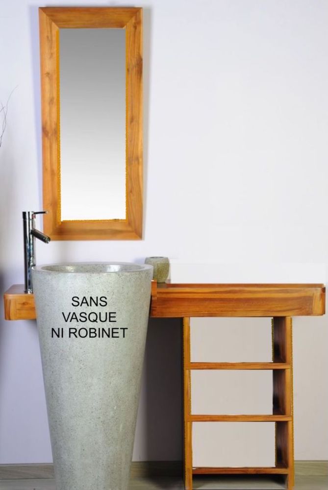 Meuble salle de bain en teck avec miroir sans la vasque NEUF 320 Hy�res (83)