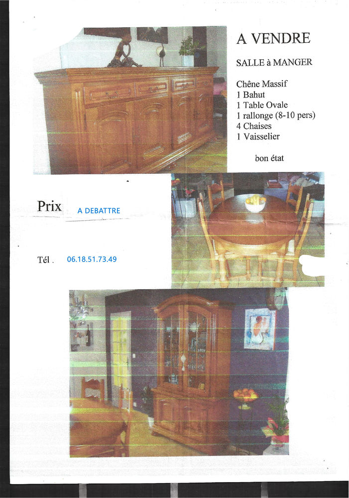 meuble salle a manger en ch�ne massif 0 Lognes (77)