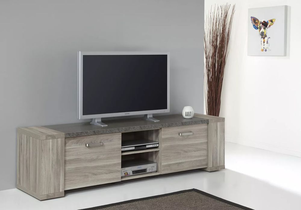 Meuble TV STONE ch�ne gris comme neuf 250 Paris 20 (75)