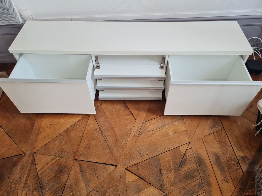 Meuble t�l� blanc laqu� 50 Troyes (10)