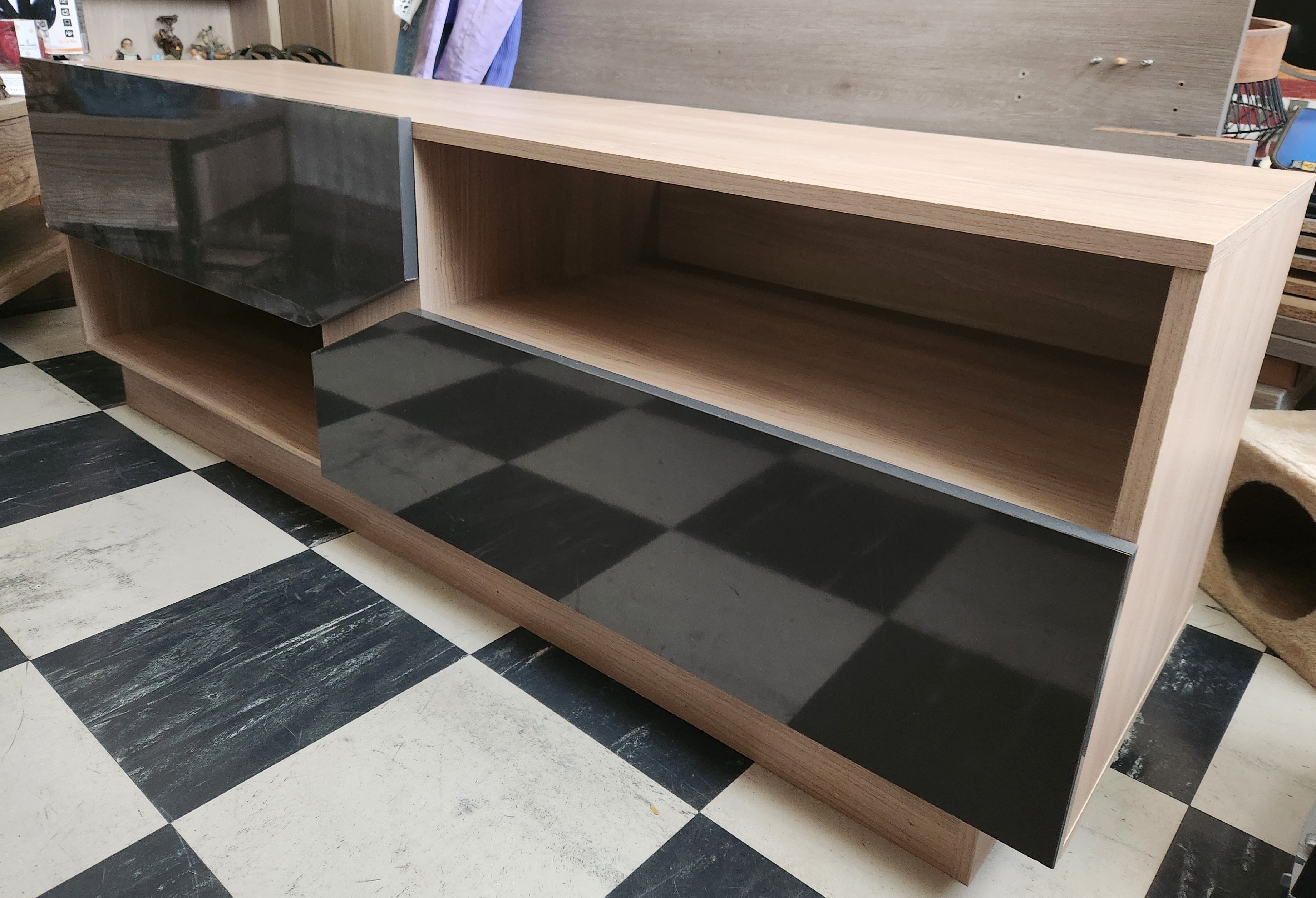 Meuble t�l� imitation bois, tiroirs laqu� gris anthracite 60 Bonneuil-sur-Marne (94)