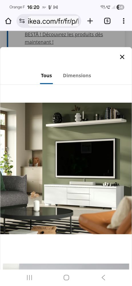Meuble bas t�l�vision Ikea blanc 100 Nice (06)