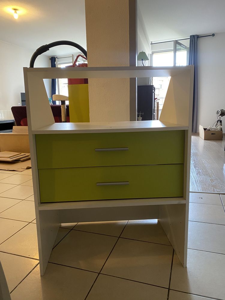 meuble 2 tiroirs � glissi�res vert/blanc 0 Tournus (71)