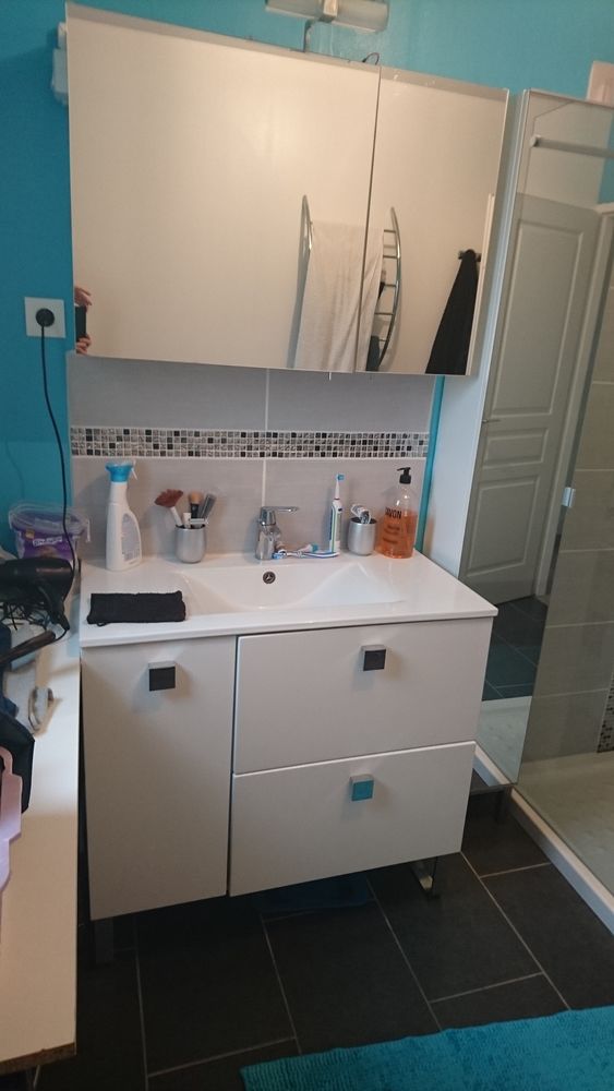 Meuble vasque et armoire pharmacie miroir 210 Saint-Andr�-sur-Cailly (76)