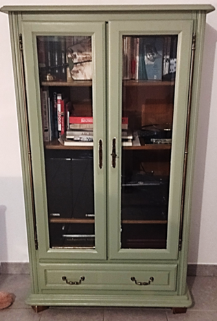 Meuble vitrine bois ancien avec �tag�res et large tiroir 100 Toulon (83)