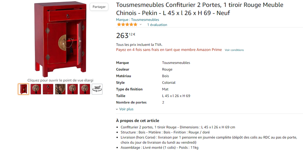 2 meubles chinois rouges Meubles
