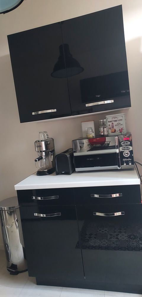 Meubles Cuisine noir laqu� et blanche 300 Gennevilliers (92)