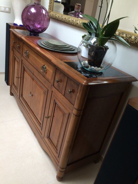 Lot de 5 meubles de s�jour en merisier massif et marbre . 1900 Andernos-les-Bains (33)