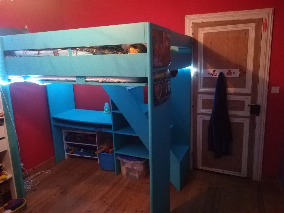 Lit mezanine avec bureau pour enfants 60 Saint-Nazaire-d'Aude (11)