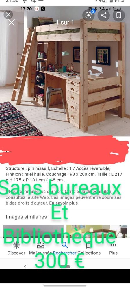 Lit mezzanine avec sommier et matelas 100 Le Vigan (30)