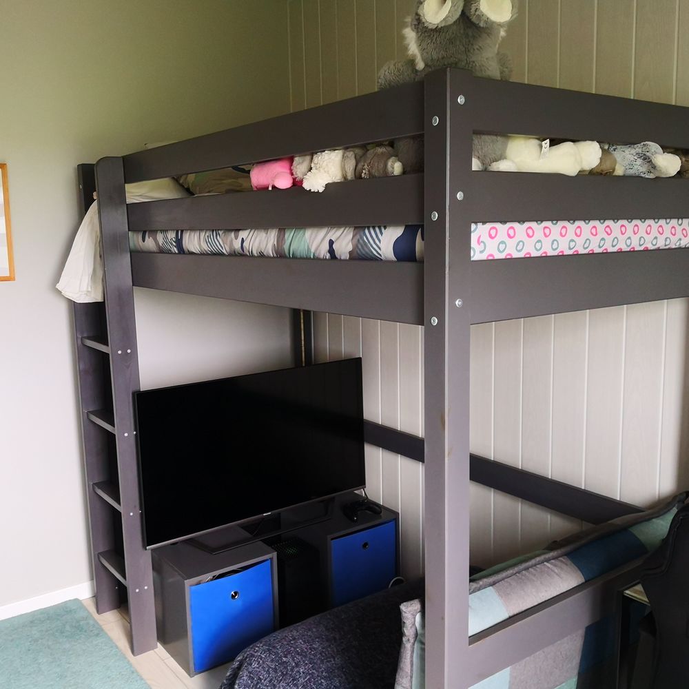 Lit Mezzanine bois noir 130 Ballancourt-sur-Essonne (91)