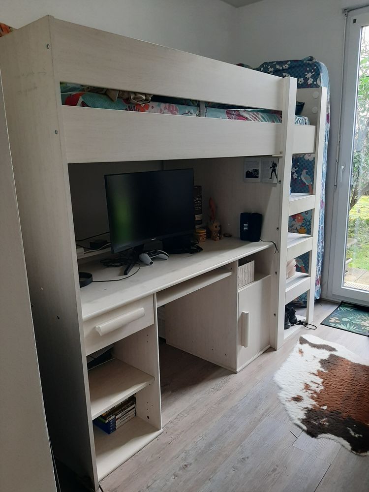 Lit mezzanine combin� 90x200cm 100 Palaiseau (91)