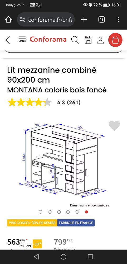 Lit mezzanine combin� 300 Persan (95)