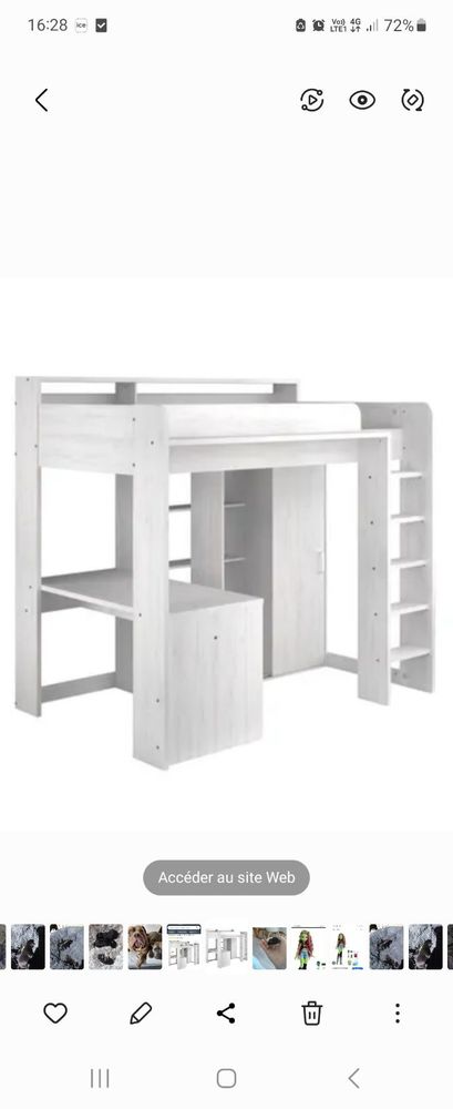 lit mezzanine enfants 90x100 avec bureau 110 Pusignan (69)