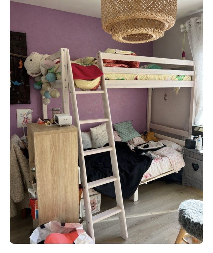 Lit mezzanine + matelas 190 Idron (64)