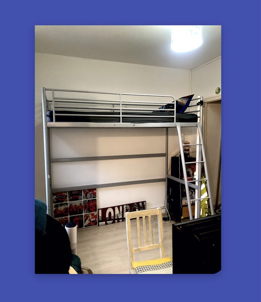 Lit mezzanine une personne avec bureau en dessous grande pla 120 Armenti�res (59)