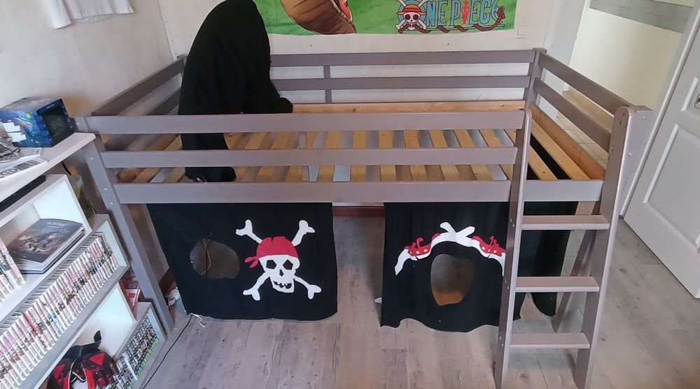 Lit mezzanine pirates en 90 avec tunnel 120 Barsac (33)