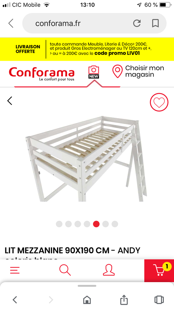 mezzanine 1 place conforama