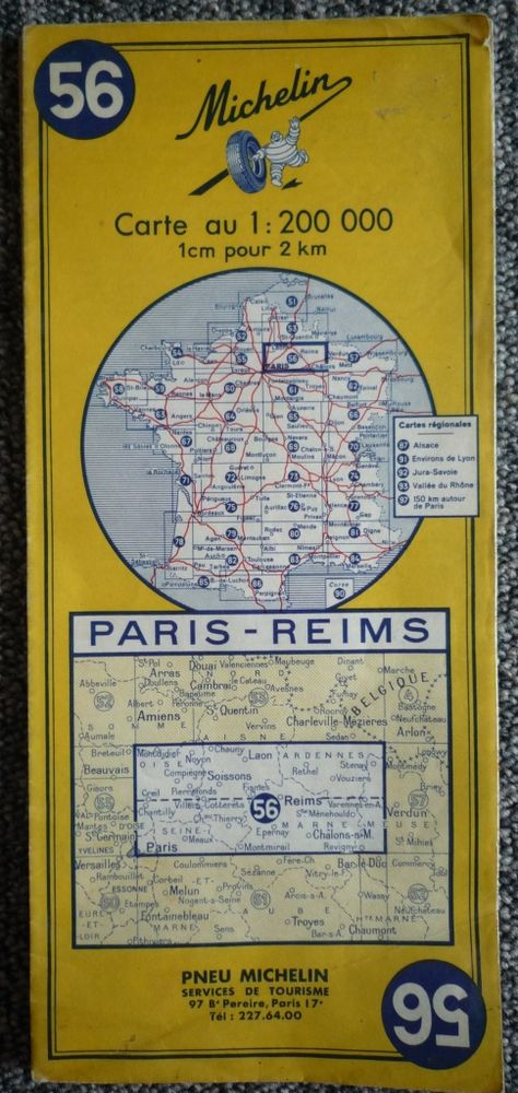 MICHELIN - Carte routi�re n� 56 - PARIS - REIMS 2 Paris 13 (75)
