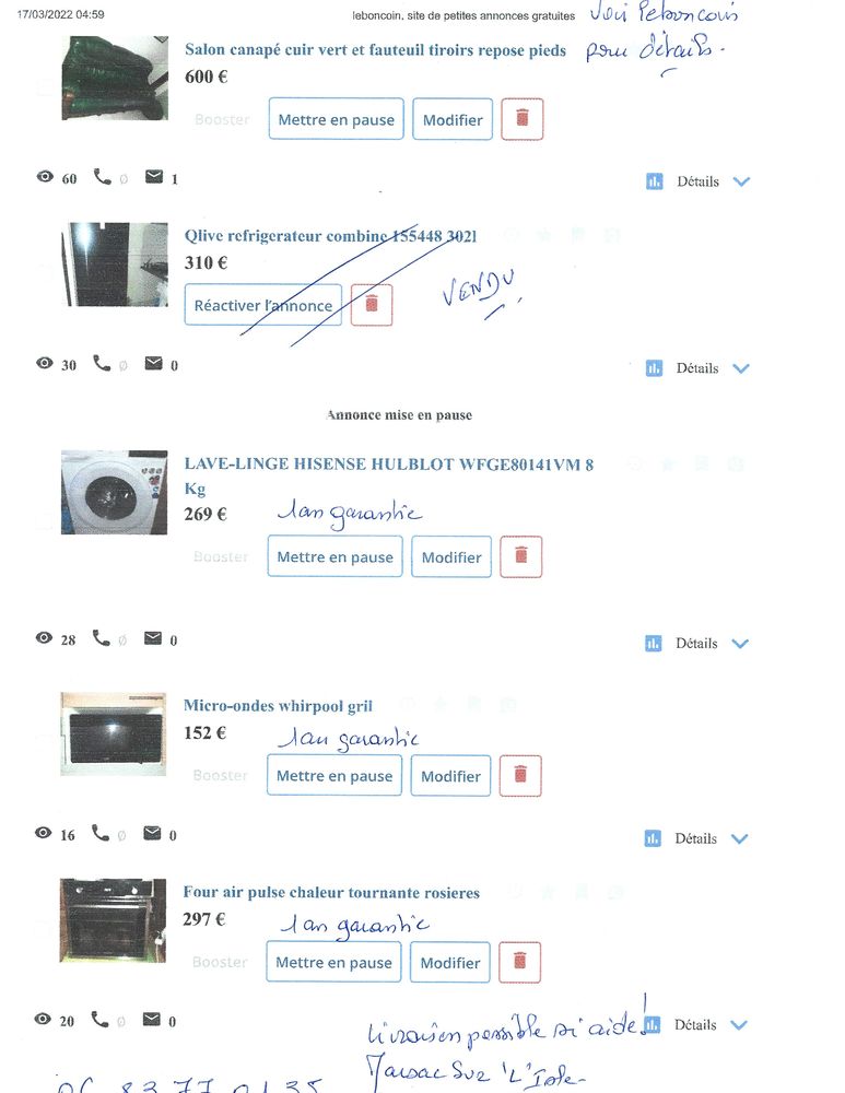 MICRO ONDE MACHINE A LAVER LINGE FOUR AIR PULSE SALON CANAPE 1 Marsac-sur-l'Isle (24)