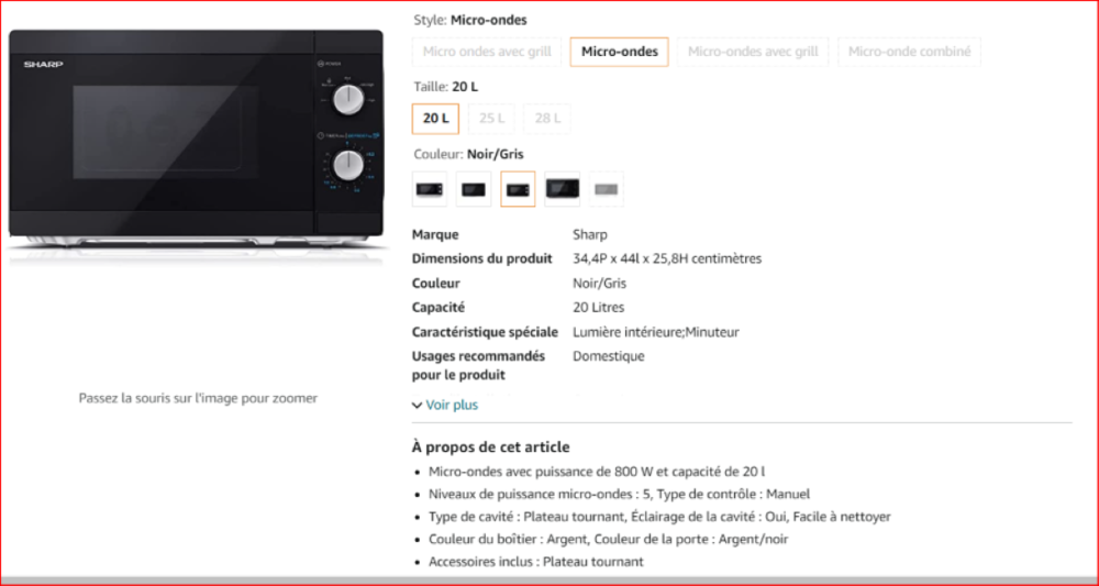 Micro-ondes SHARP 50 Idron (64)