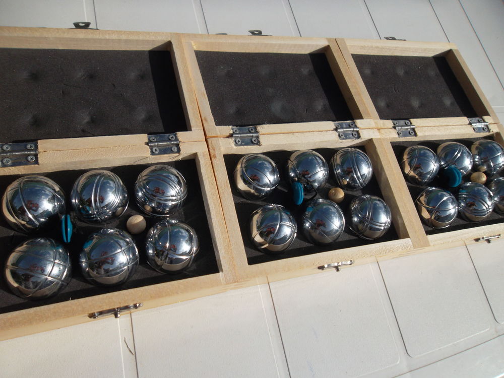 Mini boules de p�tanque en m�tal 3 coffret plumier 120 Commentry (03)