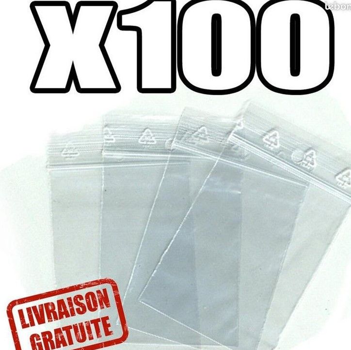 LOT 100 mini SACHETS PLASTIQUE ZIP EMBALLAGE 4X6 CM NEUF - L 7 Marseille 13 (13)