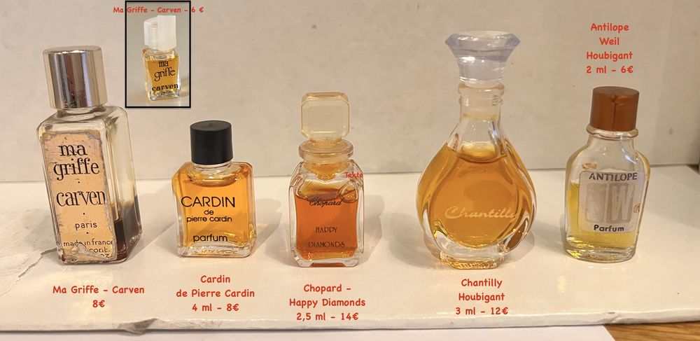 Miniatures de parfum ancien Carven Cardin Houbigant 8 Suresnes (92)