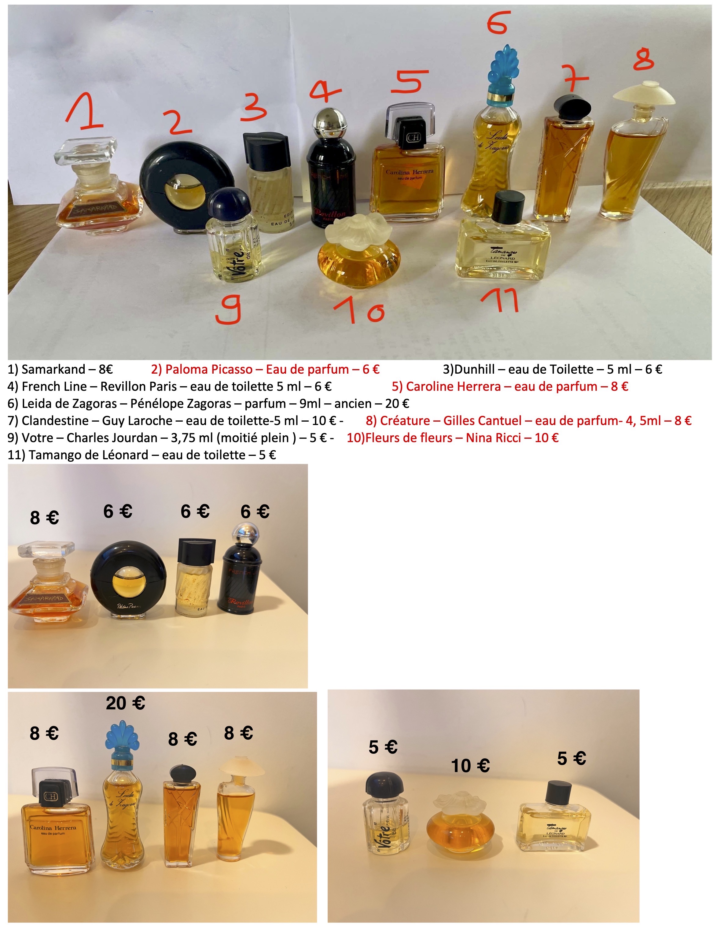 Miniatures de parfum ancien Herrera, Charles Jourdan .... 8 Suresnes (92)