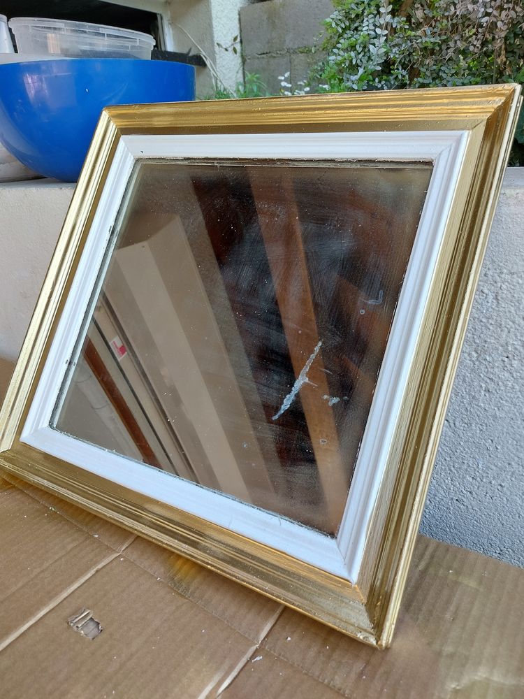 miroir blanc et or carre 25 Verri�res (10)