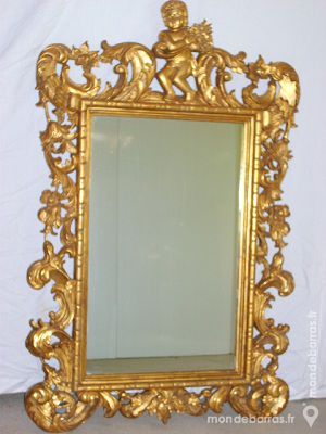 Miroir, bois sculpt� dor�, � d�cor de Putto 550 Albi (81)