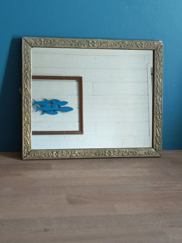 Miroir Cadre bois stuc sculpt� dor�e patin� dpmc 0923237 19 Ploubazlanec (22)