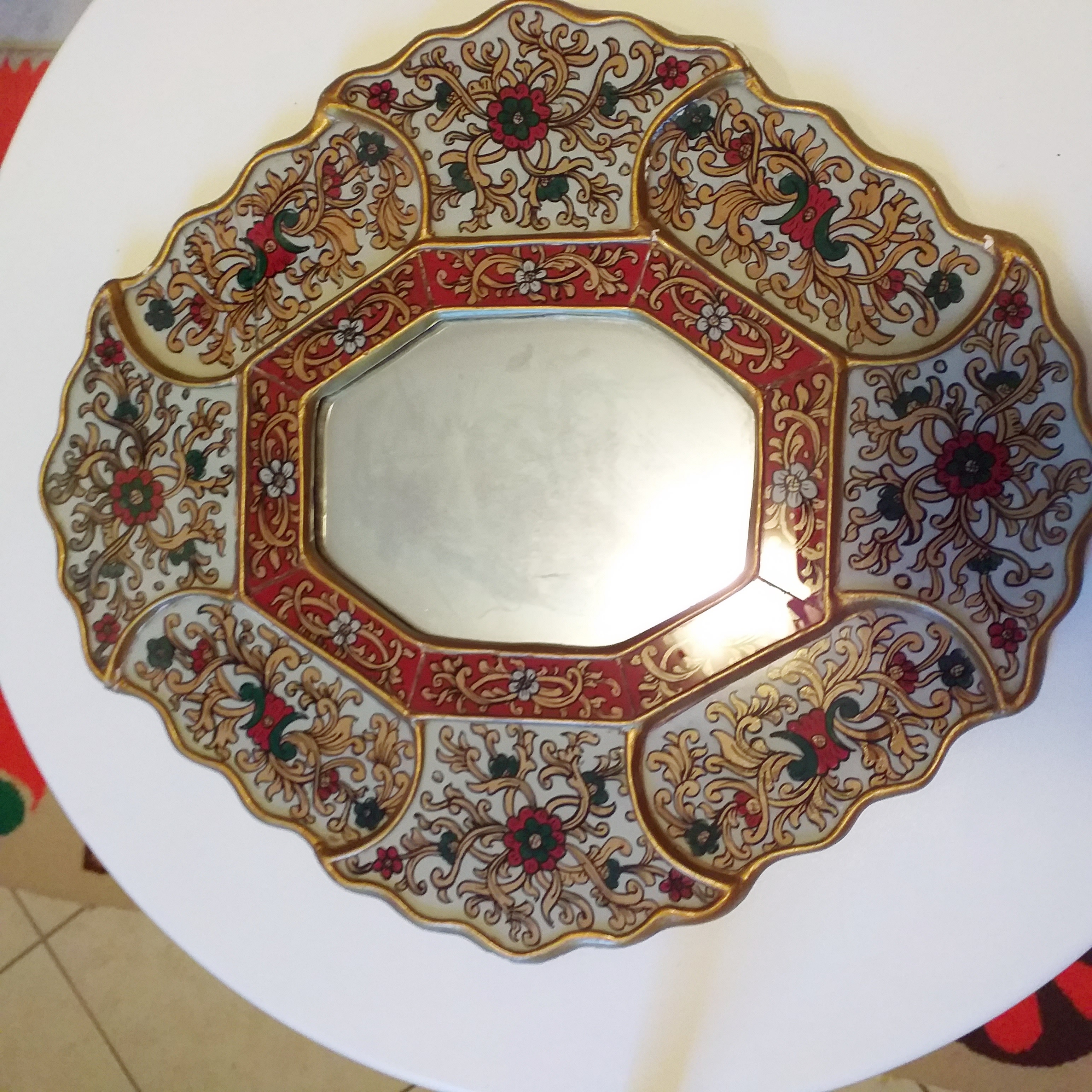 Miroir d�coratif � motif floral 130 Aubagne (13)