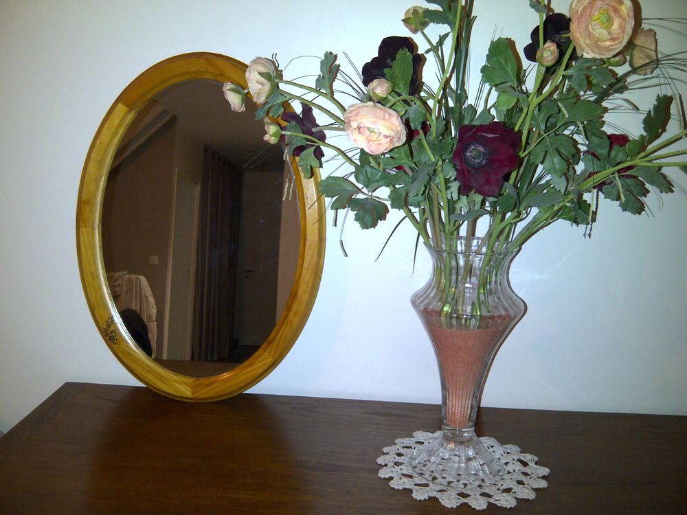 MIROIR OVALE SUR OSSATURE BOIS VERNIE DECOREE 17 Le Pecq (78)