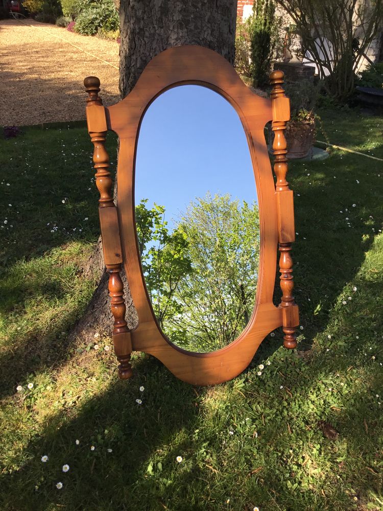 Miroir ovale en pin 90 �lincourt-Sainte-Marguerite (60)