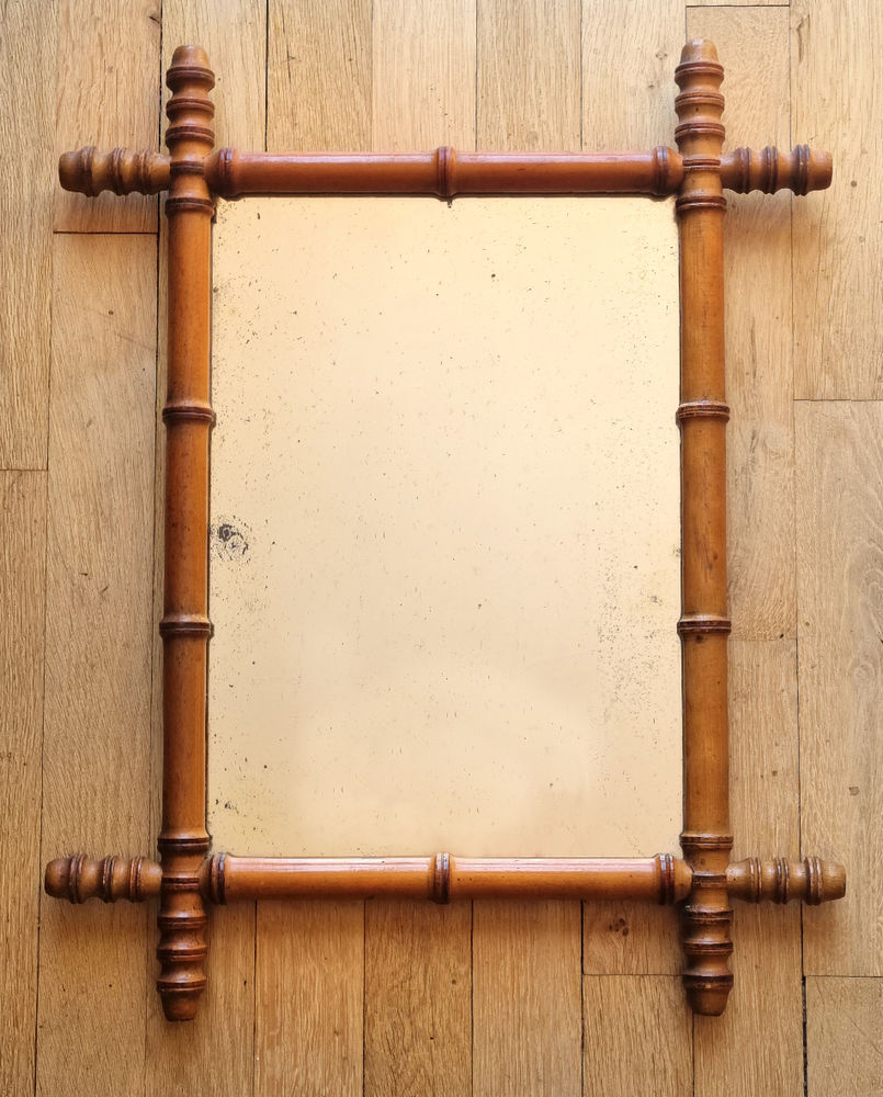 Miroir vintage ann�es 1900 en bois style imitation bambou 25 Sainte-Genevi�ve-des-Bois (91)