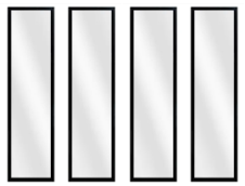 Lot de 4 Miroirs rectangulaires noirs, l.30 x H.120 cm 50 Tarbes (65)