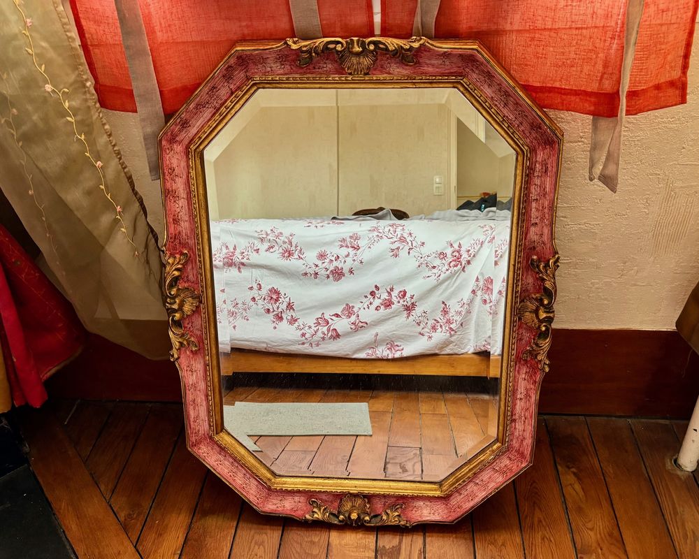 MIRROIR MURAL BOIS MASSIF SCULPTE 90 Clamart (92)