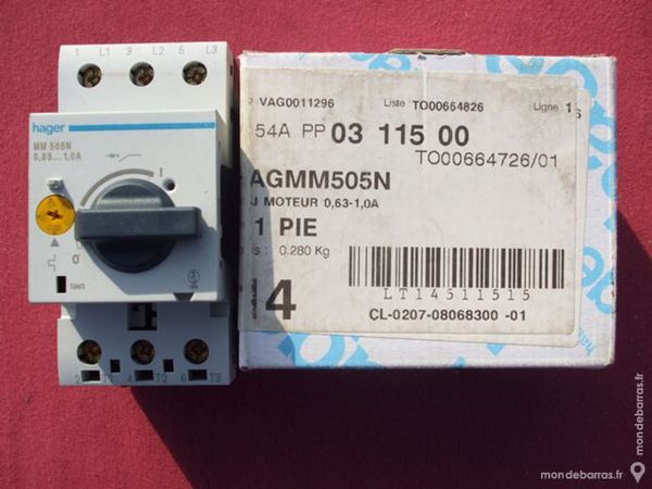 R�f MM505N DISJONCTEUR MOTEUR HAGER 3P 0,63-1A 50 Tergnier (02)