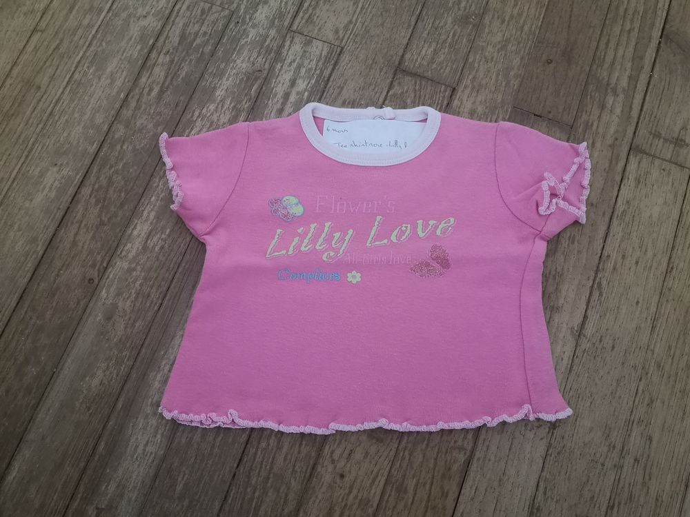 F 13 (8) - 6 mois - Tee-shirt rose - Lilly Lov� 0 Paris 13 (75)