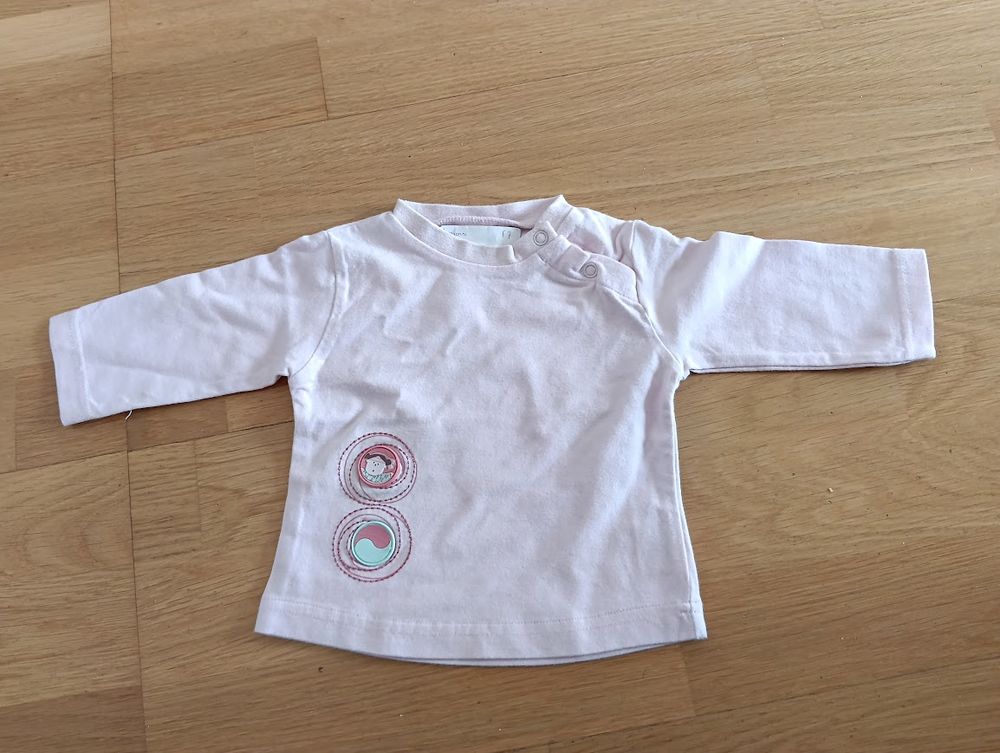 F 13 (13) - 3 mois - Tee-shirt rose M.L.  Influx  0 Paris 13 (75)