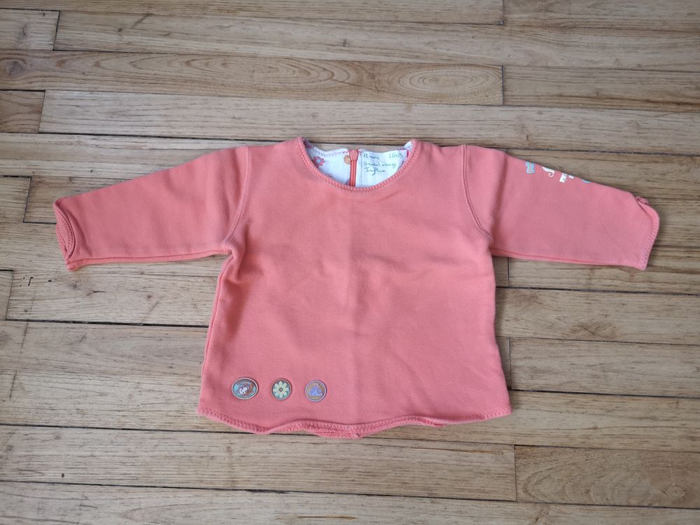 F 13 (16) - 12 mois - Sweat orange  Influx  0 Paris 13 (75)